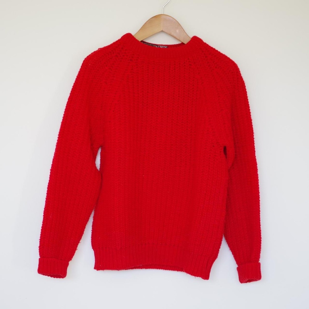 Bright Red Fisherman Sweater